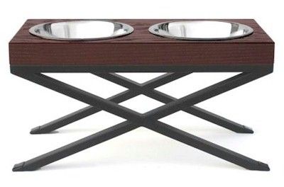 Woodsman Elevated Double Dog Bowl Feeder (Option: Small)