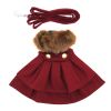 DoggieDesign Wool Fur-Trimmed Dog Harness Coat